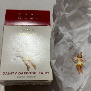 Hallmark Dainty Daffodil Fairy Ornament with Yellow Dress